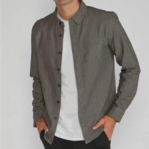 BYLT Bayside Oxford Long Sleeve Button Down Shirt Green Mens L Premium Basics